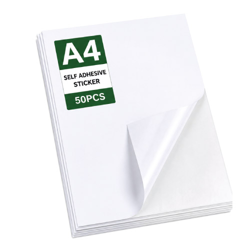 50PCS A4 White Self-Adhesive Stickers